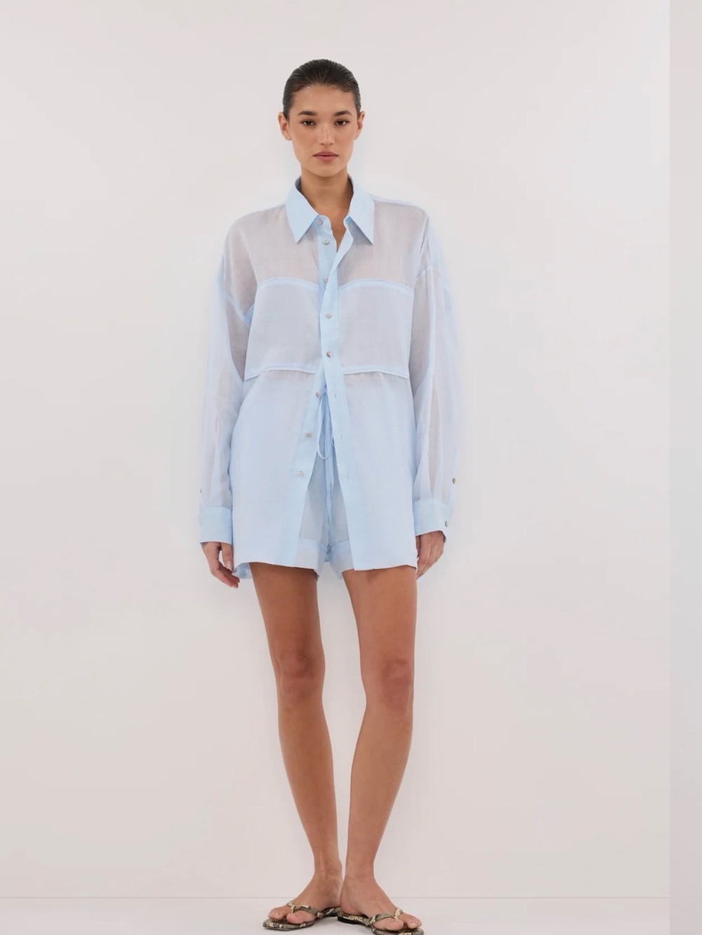 DISSH Pale Blue Lightweight Button-Up Shirt